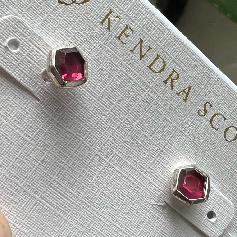 KS Davie Sterling Silver Stud Earrings in Garnet